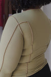 BASERANGE Ribbed cotton base layer top TTOL-RB-AU23 lime green